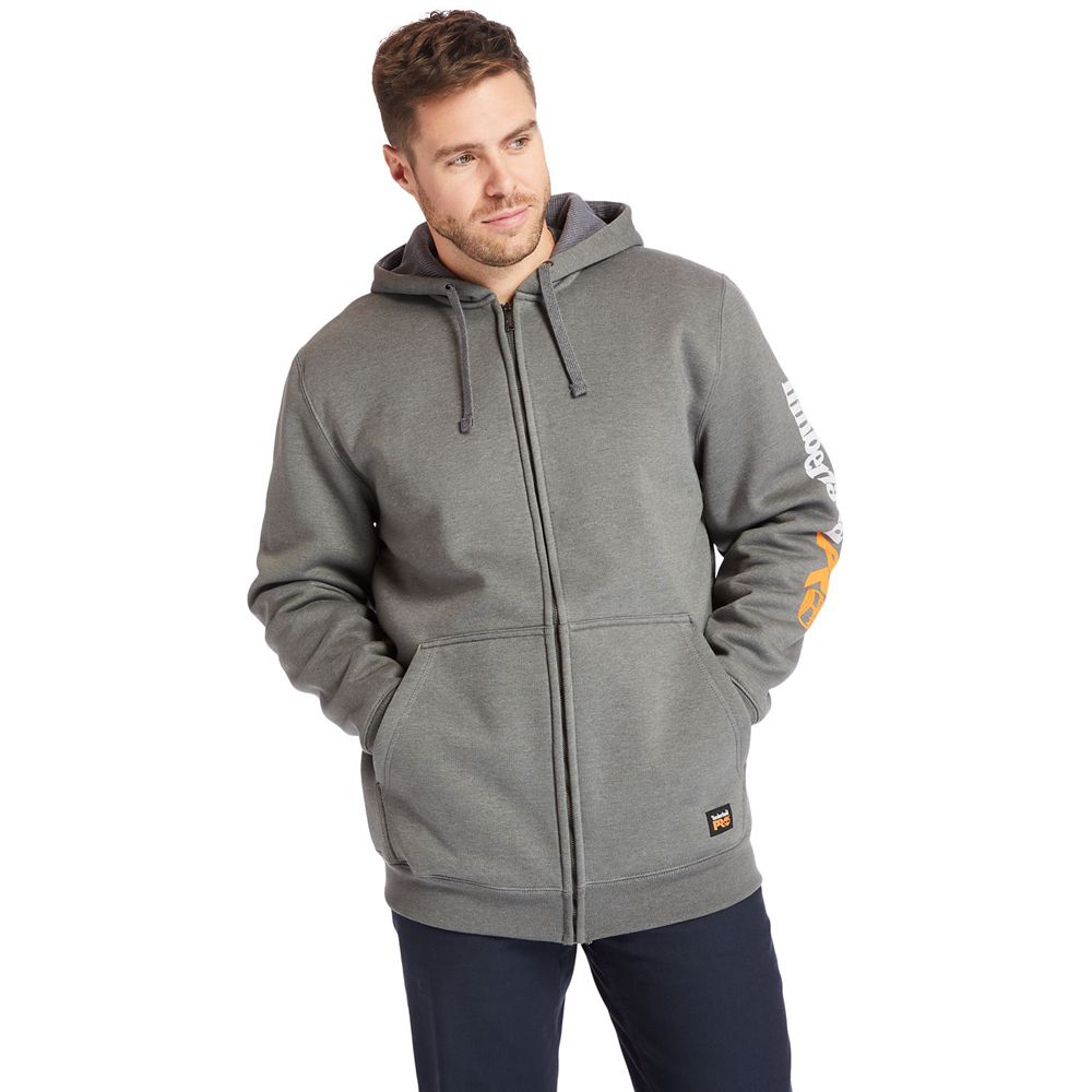 Timberland Φουτερ Ανδρικα Γκρι - Pro® Big & Tall Hood Honcho Full-Zip Hoodie - Greece 4590871-CX